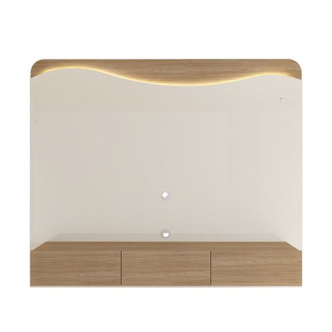 Painel para Tv até 86 Polegadas Lumiere 3 Gavetas com Led Off White/carvalho - Artely Móveis