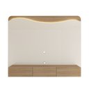 Ver imagem 1 de Painel para Tv até 86 Polegadas Lumiere 3 Gavetas com Led Off White/carvalho - Artely Móveis