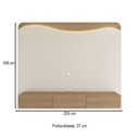 Ver imagem 4 de Painel para Tv até 86 Polegadas Lumiere 3 Gavetas com Led Off White/carvalho - Artely Móveis