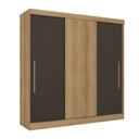 Ver imagem 2 de Guarda-Roupa 3 Portas de Correr Reversível 200x55x200cm Vision Yescasa Marrom Capuccino/Off White/Cacau