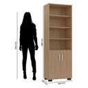 Ver imagem 7 de Kit 4 Gaveteiros para Escritório Gávea com Chave e 4 Livreiros Office Portas Pequenas Freijó Fosco –