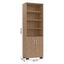 Ver imagem 6 de Kit 4 Gaveteiros para Escritório Gávea com Chave e 4 Livreiros Office Portas Pequenas Freijó Fosco –