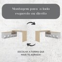 Ver imagem 3 de Mesa Escrivaninha em L com Porta e 6 Nichos Hawaii Carvalho/Branco