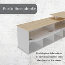 Ver imagem 7 de Mesa Escrivaninha em L com Porta e 6 Nichos Hawaii Carvalho/Branco