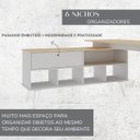 Ver imagem 6 de Mesa Escrivaninha em L com Porta e 6 Nichos Hawaii Carvalho/Branco