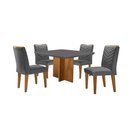 Ver imagem 2 de Conjunto Sala de Jantar Mesa Olímpia 90cm Mdf Canto Reto e 4 Cadeiras Liz Moderna