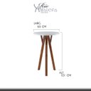Ver imagem 2 de Mesa Bistrô Gourmet Decorativa Lucca Redondo 65 Cm Madeira Maciça Branco Laca - RMI