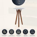 Ver imagem 3 de Mesa Bistrô Gourmet Decorativa Lucca Redondo 65 Cm Madeira Maciça Branco Laca - RMI