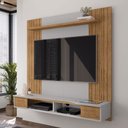 Ver imagem 2 de Painel para Tv até 55 Polegadas Sacha 1 Prateleira Cinamomo/off White - Pnr Móveis