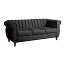 Ver imagem 2 de Sofá Chesterfield Realeza 3 Lugares Decoração Retrô - Veludo Preto