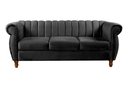 Ver imagem 1 de Sofá Chesterfield Realeza 3 Lugares Decoração Retrô - Veludo Preto