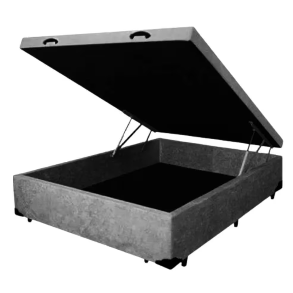 Cama Baú Box Casal Padrão com 48cm de Altura - Super Reforçado - Suede Cinza