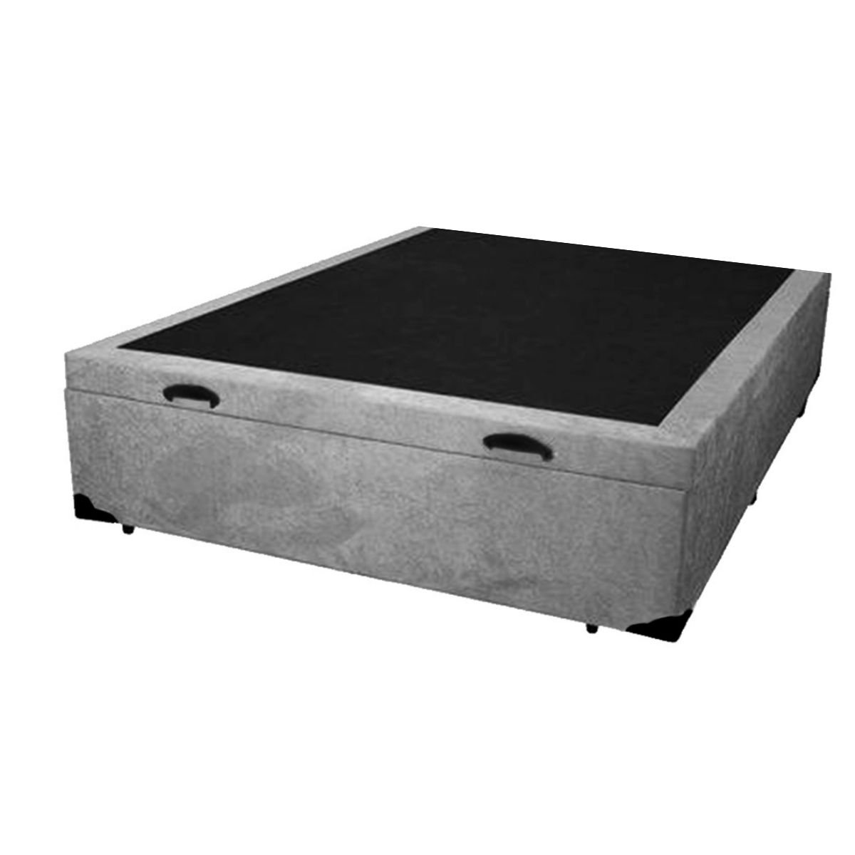 Cama Baú Box Casal Padrão com 48cm de Altura - Super Reforçado - Suede Cinza - 2