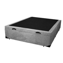 Cama Baú Box Casal Padrão com 48cm de Altura - Super Reforçado - Suede Cinza - 2