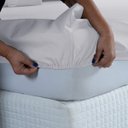 Ver imagem 2 de Lençol de Solteiro Avulso com Elástico Premium Micro Percal 400 Fios Liso Branco