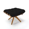 Puff Giratório Costela Linho Base Madeira MA25 - D'Rossi - A79 Preto - 1