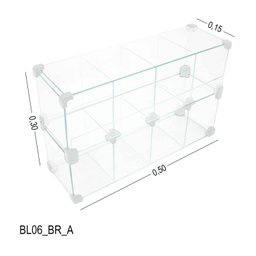 Baleiro Expositor Branco de Vidro - 0,50 X 0,30 X 0,15m - 2