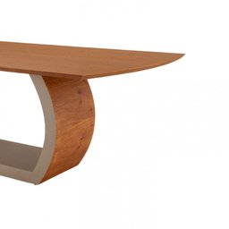 Mesa para Sala de Jantar Ellis 180cm Madeira Moderna Mobília Cinamomo com Champanhe-cinamomo Imbuia - 3
