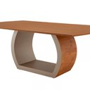Ver imagem 2 de Mesa para Sala de Jantar Ellis 180cm Madeira Moderna Mobília Cinamomo com Champanhe-cinamomo Imbuia