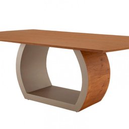 Mesa para Sala de Jantar Ellis 180cm Madeira Moderna Mobília Cinamomo com Champanhe-cinamomo Imbuia - 2