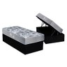 Cama Box Baú Solteiro: Colchão Anatômico Ortobom D28 / Ep Iso 60 + Base Crc Suede Black(88x188) - 1