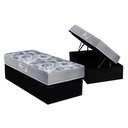 Ver imagem 1 de Cama Box Baú Solteiro: Colchão Anatômico Ortobom D28 / Ep Iso 60 + Base Crc Suede Black(88x188)