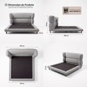 Ver imagem 4 de Cama Box Base Queen com Cabeceira Mochi 158x198 Estofada Orgânica Japonesa Bouclê Cinza - Desk Desig