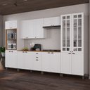 Ver imagem 1 de Cozinha Modulada 6 Peças Bari em MDF com Torre Quente e Vidro Branco