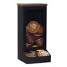 Porta Cápsulas de Café Torre de Aço Preto com Tampa Madeira 12x27cm - Wp Connect - 1