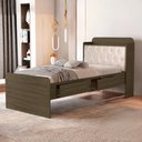 Ver imagem 7 de Cama Solteiro Bau 2 Gavetas Mdf Tamires Capitone Castanho Bege Decmade
