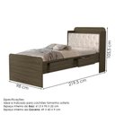Ver imagem 3 de Cama Solteiro Bau 2 Gavetas Mdf Tamires Capitone Castanho Bege Decmade