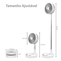 Ventilador Portatil para Barraca Potente Leve Bateria 24h - 8