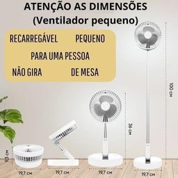 Ventilador Portatil para Barraca Potente Leve Bateria 24h - 5