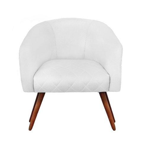Poltrona Estela Tresse Suede Branco - Dominic Decor