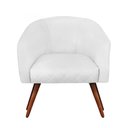Ver imagem 1 de Poltrona Estela Tresse Suede Branco - Dominic Decor