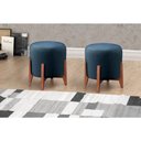 Ver imagem 2 de Puff Decorativo Banqueta Thor Luxo Veludo - Azul Marinho