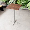 Ver imagem 3 de Mesa Alta Bar Bistrô Quadrada Madeira Industrial White Tampo Imbuia Conjunto de Mesas e Cadeiras