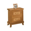 Ver imagem 2 de Mesa de Cabeceira Clássica 2 Gavetas em Madeira Maciça Athenas - Mel