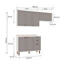 Ver imagem 4 de Cozinha Compacta Iluminata Flora 6 Portas 3 Gavetas Branco/Fendi/Mineral - Genialflex