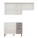 Ver imagem 3 de Cozinha Compacta Iluminata Flora 6 Portas 3 Gavetas Branco/Fendi/Mineral - Genialflex