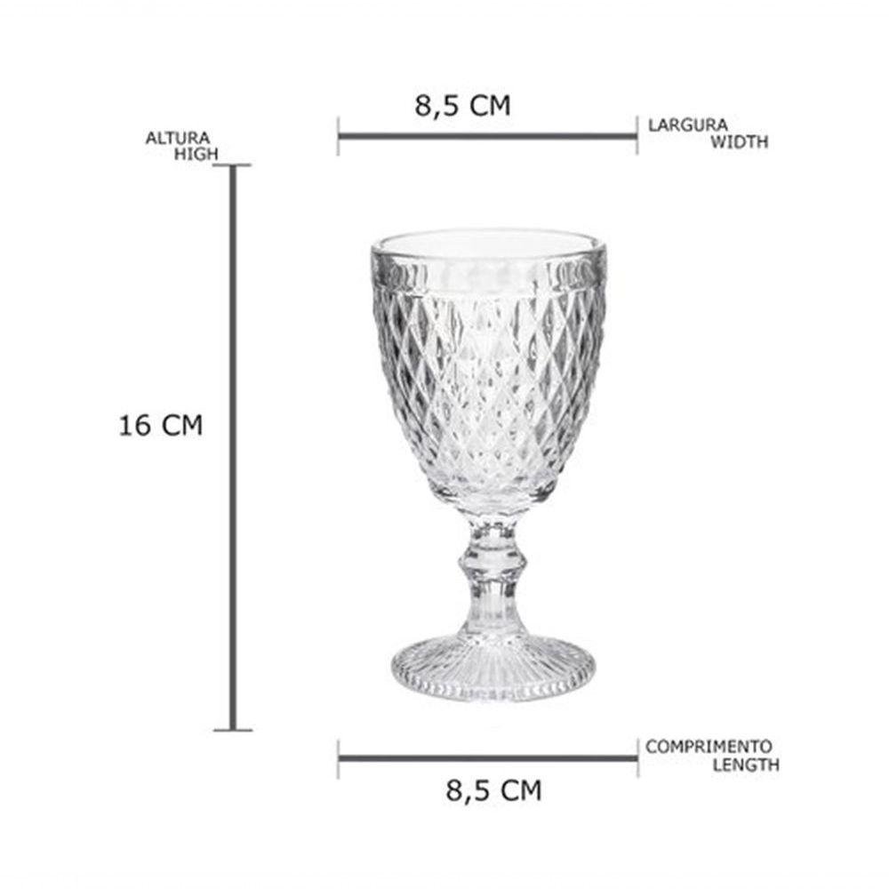 Jogo Taca Vidro Bico Abacaxi Cristal 310ml - 5