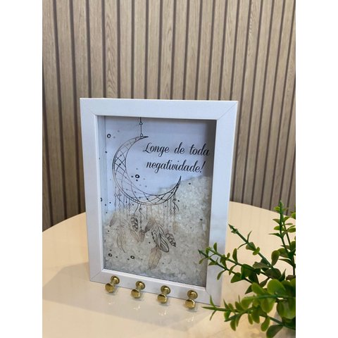 Quadro Porta-Chave Sal Grosso Filtro Dos Sonhos 15x20 Branco
