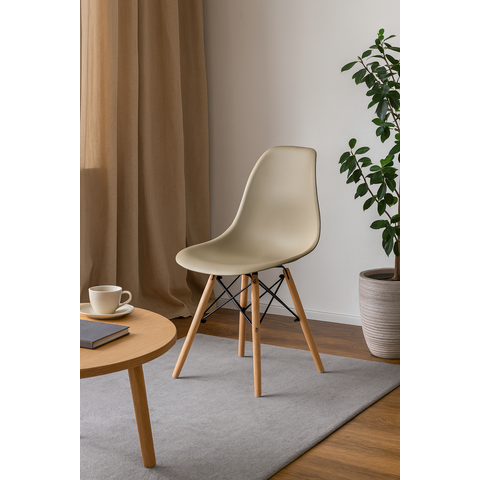 Cadeira para Cozinha Sala de Jantar Quarto Charles Eames Eiffel 130ppp Nude