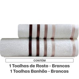 Jogo de Toalhas 2 Peças Banhão Gigante + Rosto Fio Penteado Lumina Karsten - Emcompre - 2