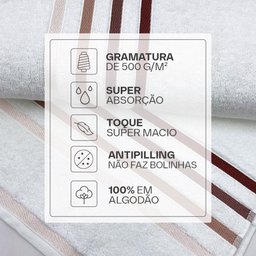 Jogo de Toalhas 2 Peças Banhão Gigante + Rosto Fio Penteado Lumina Karsten - Emcompre - 4