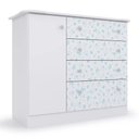 Ver imagem 1 de Cômoda Infantil Espaçosa Azul com 04 Gavetas e 01 Porta para Quarto Baby Luxo Icp