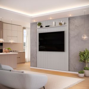 Painel para Tv até 65 Polegadas Ripado Dj Móveis Trento 183 Bali