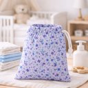 Ver imagem 3 de Saco Impermeável Roupa Molhada Flores Lilás Cuidado Infantil