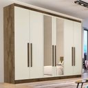 Ver imagem 1 de Guarda Roupa Oslo 6 Portas 6 Gavetas 100% Mdf Oslo-braúna/off White - Made Marcs