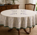 Ver imagem 2 de Toalha de Mesa Redonda Lavanda Provence Verde e Lilás – 4 Lugares